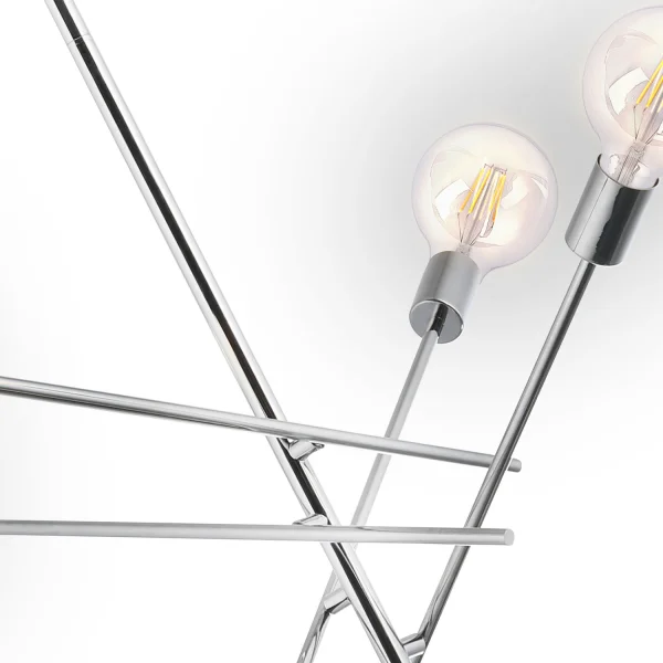 LÂMPADA DE TETO RIGEL 4 LUZES CROMADAS