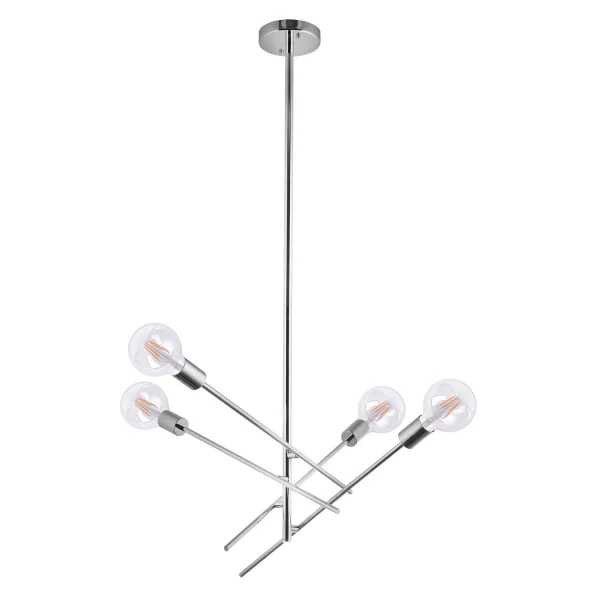 LÂMPADA DE TETO RIGEL 4 LUZES CROMADAS