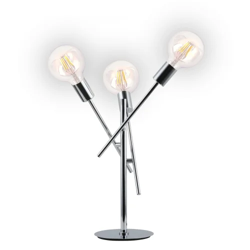 LÂMPADA DE MESA RIGEL 3 LUZES CROMADAS