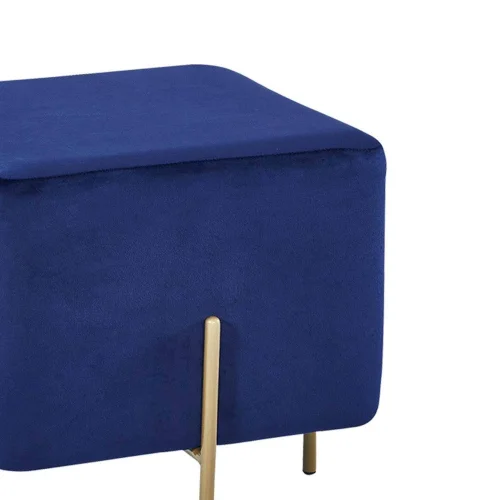 POUFFE DE APOIO PARA OS PÉS DE VELUDO AZUL WOLK