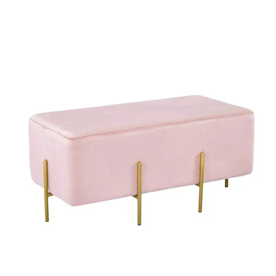 POUFFE APOIO DE PÉS RECTANGULAR ROSA WOLK