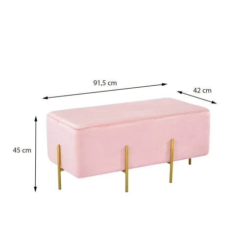 POUFFE APOIO DE PÉS RECTANGULAR ROSA WOLK POUFFE APOIO DE PÉS RECTANGULAR ROSA WOLK