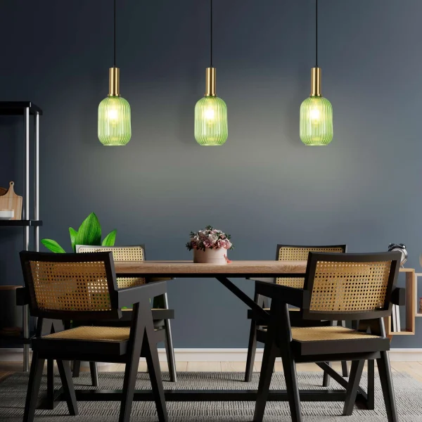 CANDEEIRO DE TECTO 1 CANDEEIRO COM ABAJUR VERDE E27 SHELBY