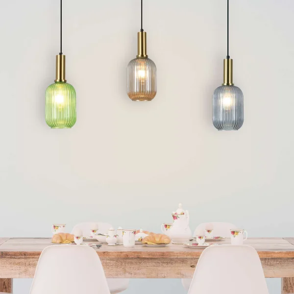 CANDEEIRO DE TECTO 1 CANDEEIRO COM ABAJUR VERDE E27 SHELBY