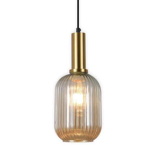 CANDEEIRO DE TECTO 1 LUZ COM ABAJUR ÂMBAR E27 SHELBY