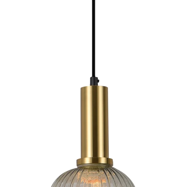 CANDEEIRO DE TECTO 1 LUZ COM ABAJUR ÂMBAR E27 SHELBY