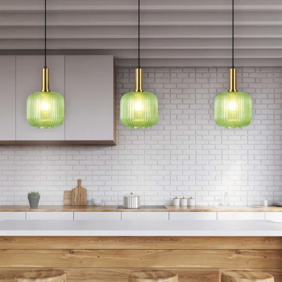 LÁMPARA DE TECHO 1 LUZ TULIPA VERDE Ø20 E27 SHELBY 2
