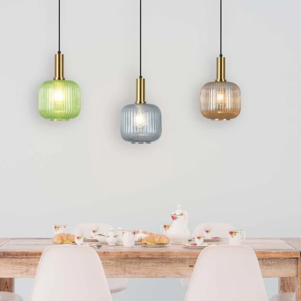 LÁMPARA DE TECHO 1 LUZ TULIPA VERDE Ø20 E27 SHELBY