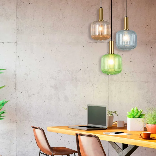 LÁMPARA DE TECHO 1 LUZ TULIPA VERDE Ø20 E27 SHELBY