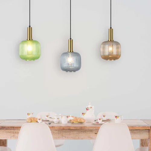 CANDEEIRO DE TECTO 1 LUZ COM ABAJUR ÂMBAR Ø20 E27 SHELBY