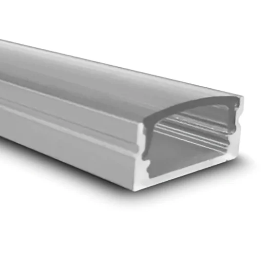 PERFIL DE ALUMÍNIO PARA FITA DE LED PARA SUPERFÍCIE COM TAMPA TRANSPARENTE 17x7mm 2