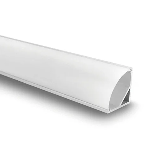 PERFIL DE ALUMÍNIO PARA FITA DE LED COM COBERTURA FOSCA PARA CANTO 16,3x16,3mm