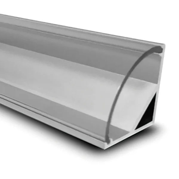 PERFIL DE ALUMÍNIO PARA FITA DE LED COM TAMPA TRANSPARENTE PARA CANTO 16,3x16,3mm