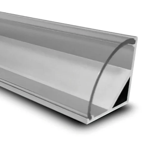 PERFIL DE ALUMÍNIO PARA FITA DE LED COM TAMPA TRANSPARENTE PARA CANTO 16,3x16,3mm