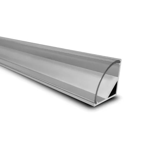 PERFIL DE ALUMÍNIO PARA FITA DE LED COM TAMPA TRANSPARENTE PARA CANTO 16,3x16,3mm