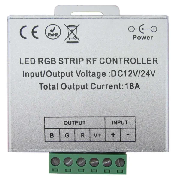 CONTROLADOR DE TIRAS RGB 12V/24V 18 AMPS