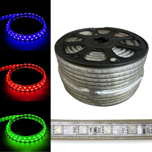 Tira LED 220V AC 14,4W 60LED 1M RGB IP65