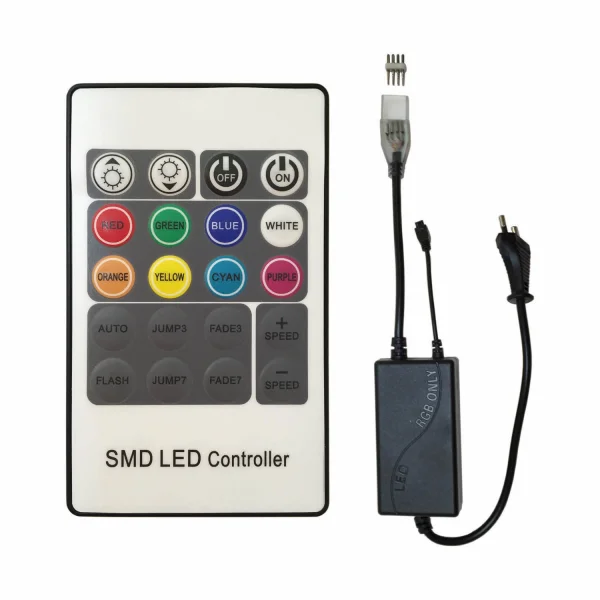 RECTIFICADOR DE POTÊNCIA DE 220V COM TOMADA RGB ATÉ 50M COM CONTROLO REMOTO