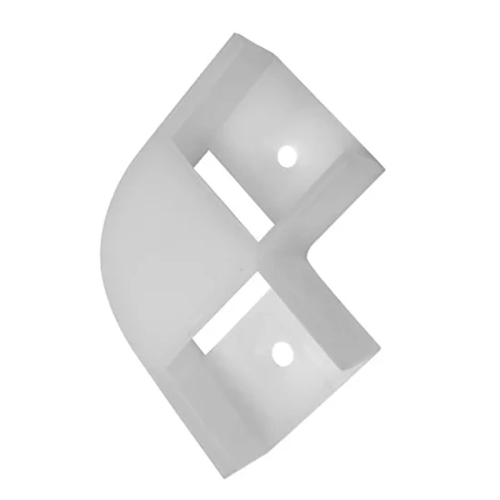 ACESSÓRIO DE PVC COM ÂNGULO DE 90º PARA PERFIL DE FITA LED DUPLA