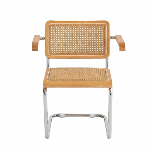 CADEIRA WEBSTER COM APOIOS DE BRAÇOS RATTAN PL COR NATURAL
