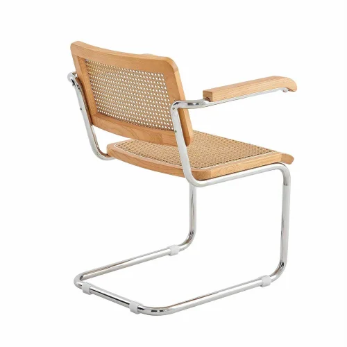 CADEIRA WEBSTER COM APOIOS DE BRAÇOS RATTAN PL COR NATURAL