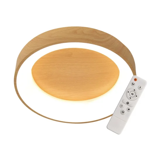 LÂMPADA DE TECTO DE 64 W LED REGULÁVEL COM BOTÃO DE CONTROLO DE IMITAÇÃO DE MADEIRA HARALD
