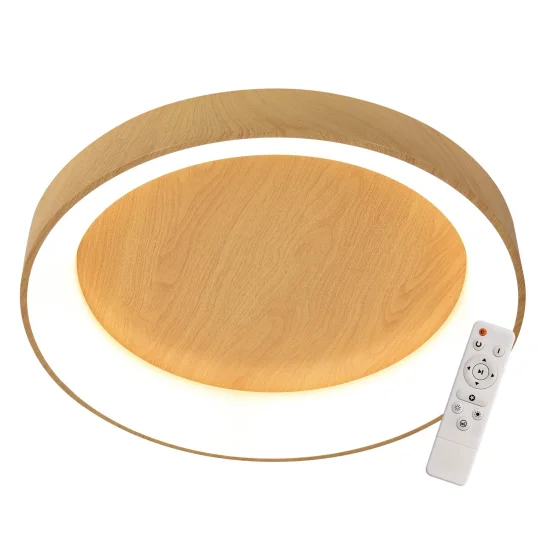 PLAFON LED 96 W REGULÁVEL COM BOTÃO DE COMANDO DE IMITAÇÃO DE MADEIRAHARALD