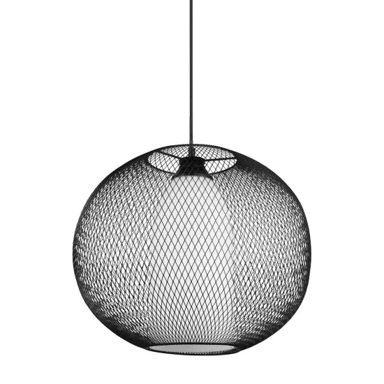 CANDEEIRO DE TECTO EM METAL GRELHA PRETO IDRIS 2