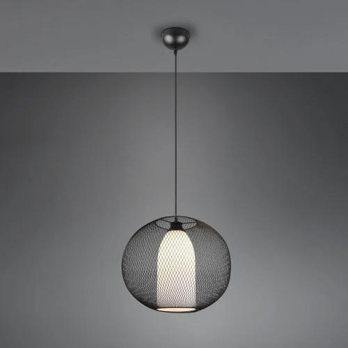 CANDEEIRO DE TECTO EM METAL GRELHA PRETO IDRIS