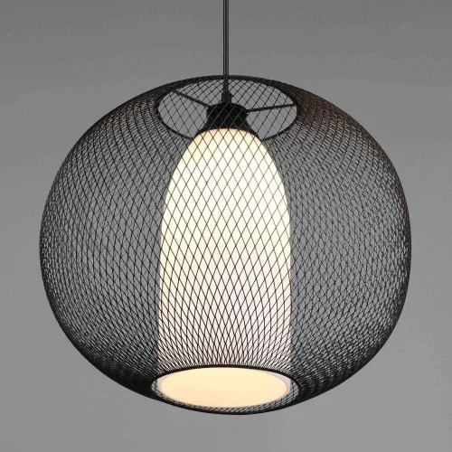 CANDEEIRO DE TECTO EM METAL GRELHA PRETO IDRIS