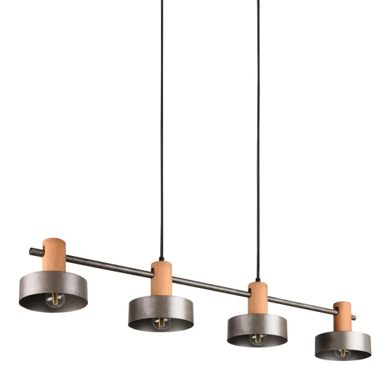 CANDEEIRO DE TECTO 4 LUZES EM METAL NÍQUEL ANTIGO NIELS 2