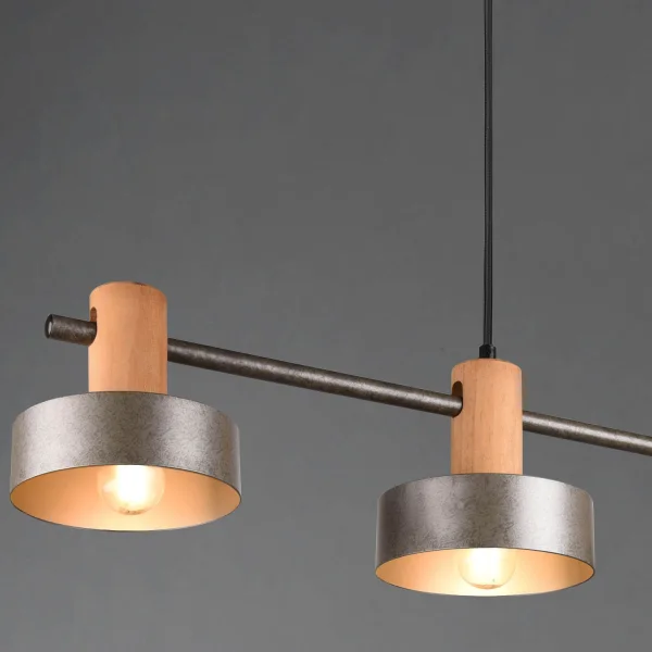 CANDEEIRO DE TECTO 4 LUZES EM METAL NÍQUEL ANTIGO NIELS