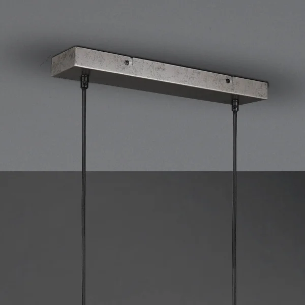 CANDEEIRO DE TECTO 4 LUZES EM METAL NÍQUEL ANTIGO NIELS