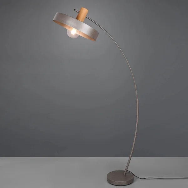 CANDEEIRO DE PÉ METAL NÍQUEL ANTIGO NIELS