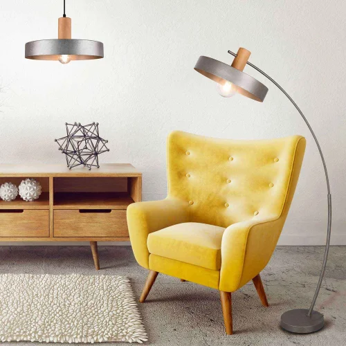 CANDEEIRO DE PÉ METAL NÍQUEL ANTIGO NIELS