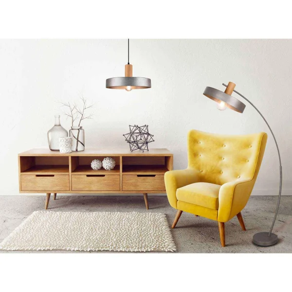 CANDEEIRO DE PÉ METAL NÍQUEL ANTIGO NIELS