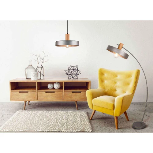 CANDEEIRO DE PÉ METAL NÍQUEL ANTIGO NIELS