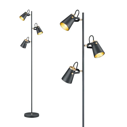 CANDEEIRO DE PÉ 3 LUZES DE METAL PRETO E14 QUILES