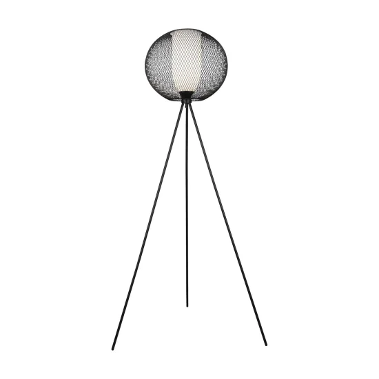 CANDEEIRO DE PISO COM GRELHA EM METAL PRETO IDRIS 2