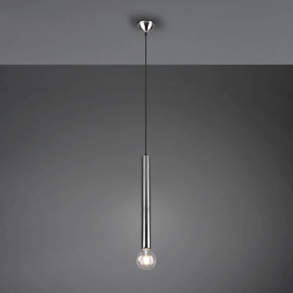 CANDEEIRO DE TECTO 1 LUZ METAL NÍQUEL MATE SULLIVAN