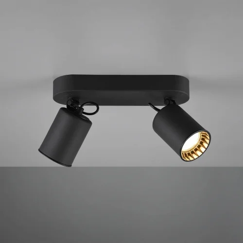 HOLOFOTES 2 LUZES DE METAL PRETO GU10 WERNER