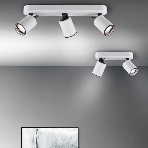 HOLOFOTES 2 LUZES DE METAL BRANCO GU10 WERNER