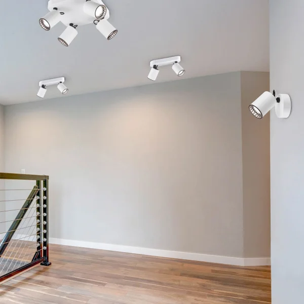 HOLOFOTES 2 LUZES DE METAL BRANCO GU10 WERNER