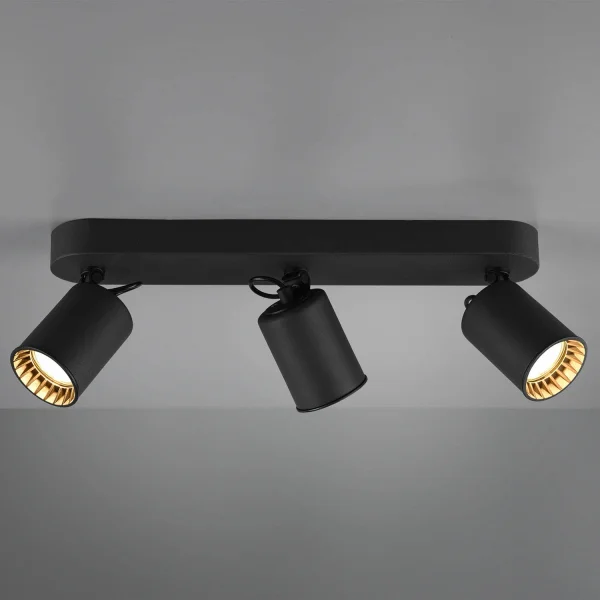 HOLOFOTES 3 LUZES DE METAL PRETO GU10 WERNER