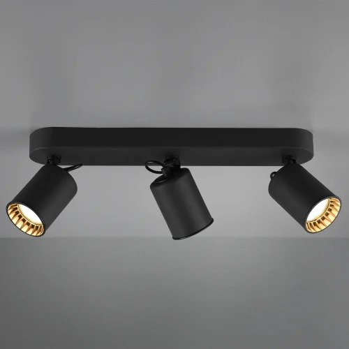 HOLOFOTES 3 LUZES DE METAL PRETO GU10 WERNER