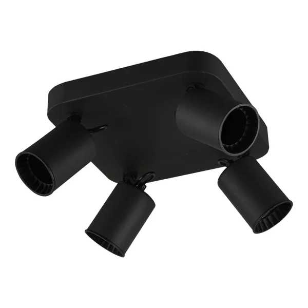 HOLOFOTES 4 LUZES DE METAL PRETO GU10 WERNER