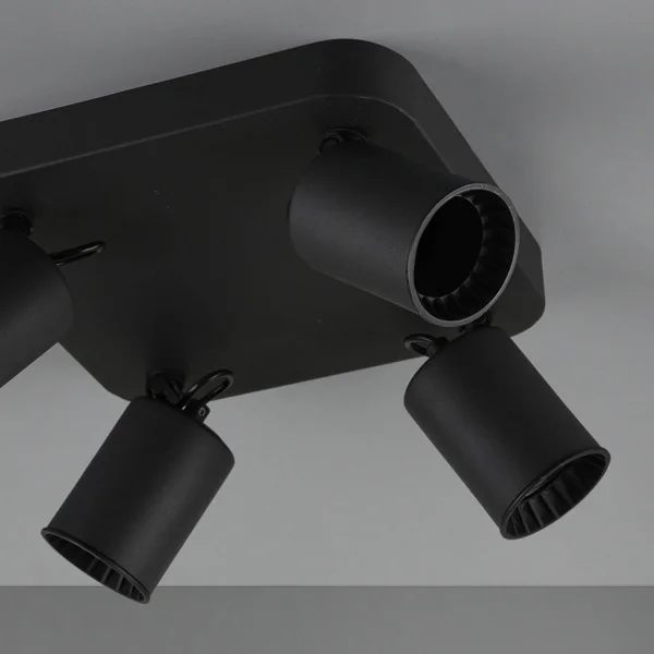 HOLOFOTES 4 LUZES DE METAL PRETO GU10 WERNER