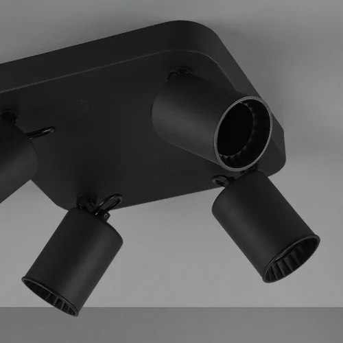 HOLOFOTES 4 LUZES DE METAL PRETO GU10 WERNER