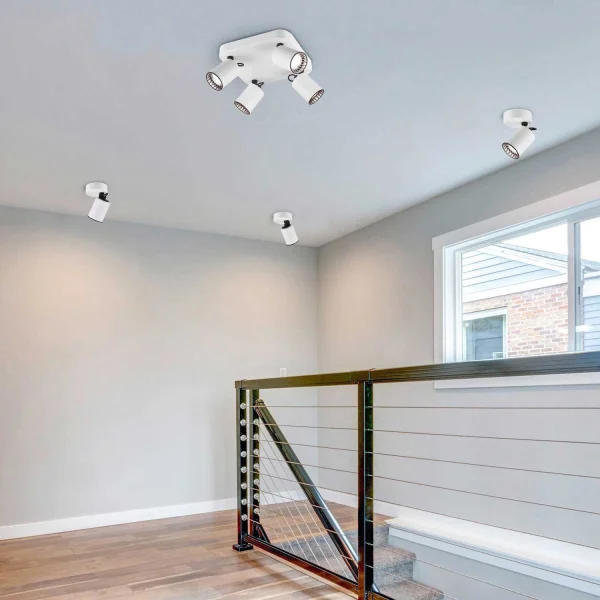 HOLOFOTES 4 LUZES DE METAL BRANCO GU10 WERNER