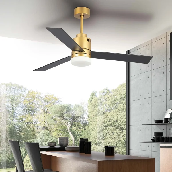 VENTILADOR DE TECTO LED 18W REGULÁVEL OURO PRETO / FAIA GODRIC